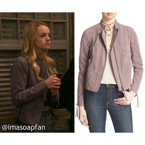 Free People Dusk Purple Vegan Leather Jacket Size 0